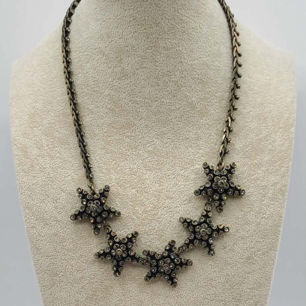 J Crew Black Starfish Crystal Necklace